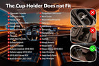 Car Desk for Laptop,360° Rotating Cup Holder Table,Walnut-Colored Wooden Car Laptop Mount,Adjustment Car Desk&Car Table Tray Compatible with Tesla Model 3/Y/S&Most Vehicles