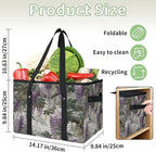 Reusable Grocery Bags Heavy Duty Shopping Bags Foldable Large Tote Bags with Long Handles & Hard Bottom