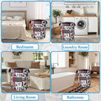 Vintage Forest Bear Laundry Hamper Animal Deers Laundry Basket Collapsible Portable Clothes Toy Storage Bin for Bathroom Bedr