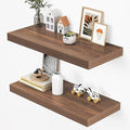 Dreamland 32" Floating Shelves for Wall, 12" Deep Thicker Walnut Floating Shelves, Wall-Mounted Shelves for Bedroom, Living R