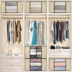 Fab totes 24 Gallons Clothes Storage, Foldable Thick Fabric Blanket Storage Bags, Containers for Organizing Bedroom, Closet, 