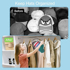 Hat Hangers for Closet, Metal 1 Pack Hat Organizer Holder for Hanger Closet Display, Hat Racks for Baseball Caps w/10 Clips, 
