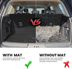 LASFIT Cargo Mat for Ford Expedition 8 Seats Standard 2021-2024(Not Fit 7 Seats Max) Backrest Liner, Custom Fit All Weather Protector Split Design Easy Installation Trunk with Seatback Mat,4 pcs Black