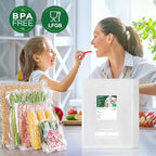 Bonsenkitchen Precut Vacuum Sealer Bags, 100 Gallon 11" x 16" Food Sealer Bags, Food Grade, BPA Free, Heavy Duty, Customized 
