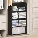 Furinno Reed Closet Organizers and Storage, 4-Tier Closet Organizer, Open Shelf Closet Storage, for Wardrobe, Bedroom, Living