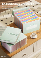 ABC life 26-Pocket Accordion File Organizer, Expanding File Folder, Letter/A4 Size Plastic Monthly Bill & Tax Receipt Holder 
