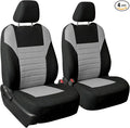 FH Group Gray Polyester Car Seat Cover, 3D Air Mesh, Front Set, Airbag Compatible, Universal Fit for Cars Trucks SUVs