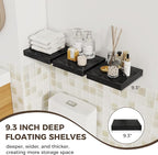 Fun Memories Square Floating Shelves for Wall, 9.3" W x 9.3" D x 1.4" H, Shelves for Wall with Invisible Brackets, Small Wood