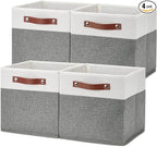 Temary Cube Storage Bins 4 Pack Storage Cubes 11?11 Fabric Storage Bins Foldable Cube Storage Baskets with Handles, Collapsib