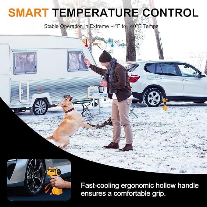 Tire Inflator Portable Air Compressor Built-in Battery - Corded/Cordless Tire Inflator - 9600 mAh & 12V DC, 2X Faster Inflation Handheld Air Compressor, 160PSI Air Pump for Car, SUV, Motorcycle, Ball