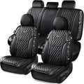 CAR Pass Bling Car Seat Covers, Microfiber Nappa Leather Luxury Cushioned, Waterproof Heavy-Duty Anti-Slip Universal Fit for 