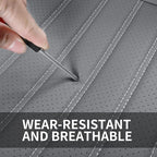 Leather Car Seat Covers, Waterproof Horizontal Stripes Front and Rear Car Seat Cover, Breathable Automotive Seat Covers for S