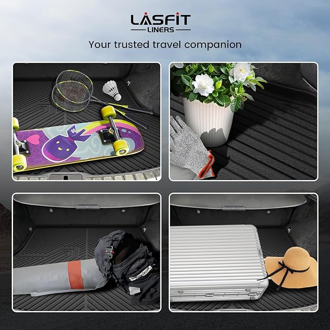 LASFIT Trunk Mat for Lexus RX/RX350/RX350h/RX500h 2025 2024 2023 2026, All Weather TPE RX 350 Cargo Mats Custom Fit for Lexus RX350 Cargo Liner Front & Rear Trunk Liner, Black, Easy to Clean