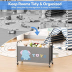 GRANNY SAYS Toy Box for Boys Girls, Extra Large Toy Chest Storage with Wheels, Metal Kids Toy Storage Organizer for Living Ro