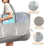 Collapsible Laundry Baskets with 3 Compartment, 150L Tear-proof Pop Up Hamper, Foldable Laundry Basket with Tote Handles, Dir
