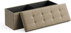 SONGMICS MAZIE Collection - 43 Inches Folding Storage Ottoman Bench, Ottoman Foot Rest, End of Bed Bench, Storage Chest, Load
