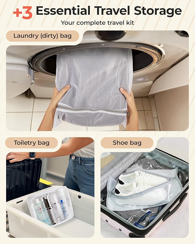 BAGSMART Vacuum Bags for Travel with Rechargeable Air Pump, Portable Space Saver Bags for Travel & Home, Vacuum Compression S