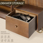 Key Holder Wall Mount with Mail Sorter - Modern Farmhouse Key and Mail Organizer with Hooks and Mini Drawer for Home Decor - 