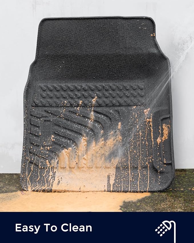 CreekT® for Ford F150 & Bronco Floor Mats 1980-1996, for F250/F350 1980-1997 All Weather Floor Mats, Custom Fit for Ford F-150 & Bronco, 2-Piece Front Set Rubber Heavy Duty Classic Truck Accessories