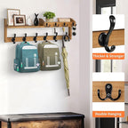 Coat Rack Wall Mount with Shelf, 27.5" Entryway Wall Hanging Shelf, Coat and Key Hanger with 10 Dual Hooks, Mail Organizer an