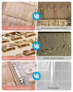BAGSMART Jewelry Travel Organizer Case for Home Jewelry Organizer Storage Ring Binder Clear Bags Zipper Rolls Pouch for Neckl