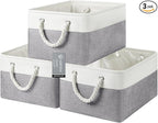 Large Storage Baskets- 15.7x11.8x8.26 inch Storage Bins for Shelves and Closet Organizing, Foldable Fabric Bin for Home Organ