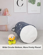 QUEENLALA Large Storage Basket,Laundry Hamper/Bathroom/Home Decor/Collapsible Round Storage Bin,Boys and Girls Hamper/Boxes/C