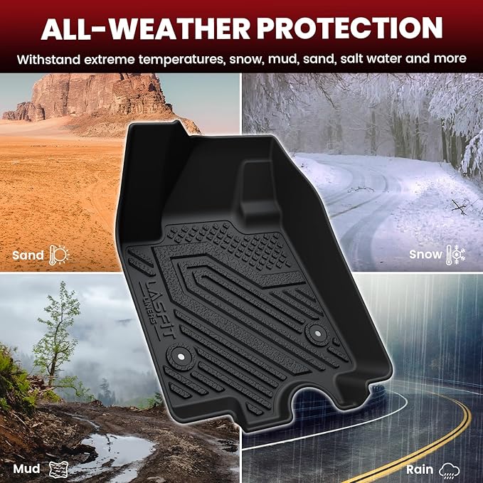 LASFIT Floor Mats & Cargo Liner for Chevrolet Chevy Equinox EV (Not Fit Gasoline) 2024 2025 2026, All Weather TPE Custom Fit Floor Mats for Car, Car Floor Mats Full Set for Chevy Equinox EV, Black