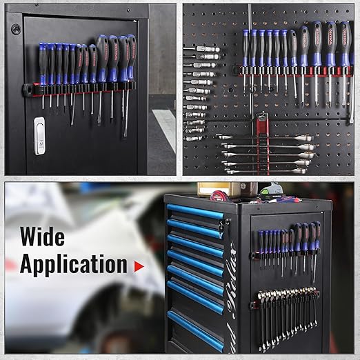 WORKPRO Magnetic Screwdriver Organizer and Wrench Organizer, Aluminum Rail Magnetic Tool Organizer, Tool Holder, Toolbox Orga