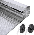 Frienda Double RV Door Window Shade Cover Blackout Reflective Insulation Roll 157.5x39 Inches Aluminum Foil Insulation Kit for Rv Garage Roof Door Window Skylight Shade(Silver)