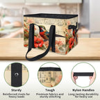 Reusable Grocery Bags Heavy Duty Shopping Bags Foldable Large Tote Bags with Long Handles & Hard Bottom