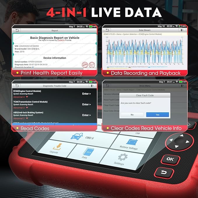 Launch OBD2 Scanner CRP123X Elite, 2026 Lifetime Update WiFi Scan Tool, Engine at SRS Airbag Scanner, 3 Resets Diagnostic