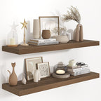 40"W x 9.3"D Floating Shelves for Wall, Wall Mounted Bathroom Shelves 2 Pack Deep Floating Shelf for Bedroom Kitchen Living R