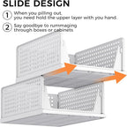 Pinkpum 8 Pack Closet Organizers and Storage Plastic Stackable Storage Bins, Foldable Drawer Shelf Storage Container for Ward