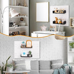 Marsui 2 Pcs Pegboard Shelf Wood with Acrylic 12.2 x 3.94 Inch Display Shelves Brackets with Metal Hooks Heavy Duty Pegboard 