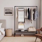 GRANNY SAYS Hanging Closet Organizer and Storage, 6 Shelf Clothes Organization with Drawers, 6 Side Pockets Closet Hanging Sh