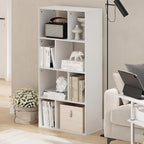 Furinno DALY Book Shelf, 8-Cube Bookshelf, Cube Storage Organizer Bookcase with Irregular Compartments, 11.7 x 23.6 x 49, for