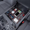 JDMCAR Center Console Organizer Compatible with 2022 2023 2024 2025 2026 Toyota Tundra Accessories and 2023-2026 toyota sequoia Armrest Secondary Storage Box ABS Material with Non-Slip Mats (Red Trim)