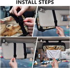 Car Tissue Holder Car Visor Organizer Tissue Box Holder for Car Sun Visor Organizer with Car Vehicle Accessories Essentials Interior for Women Men Fox Bunny Holly Fruit Beige