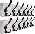 Dseap Coat Rack Wall Mounted - 24" Long 6 Tri Hooks, Heavy Duty Wooden Wall Coat Hanger Coat Hook for Clothes Hat Jacket Clot