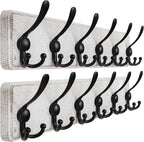 Dseap Coat Rack Wall Mounted - 24" Long 6 Tri Hooks, Heavy Duty Wooden Wall Coat Hanger Coat Hook for Clothes Hat Jacket Clot