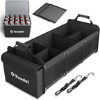 K KNODEL Extra Large Trunk Organizer With Cooler Bag, 3 Compartments Car Organizer, Heavy Duty SUV Trunk Organizer with 2