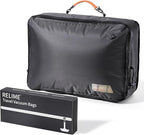 Relime Apex Series Vacuum Bags for Travel Luggage, 180° Open, Reusable Compression Bags for travel Pack, Vacuum Seal Packing 