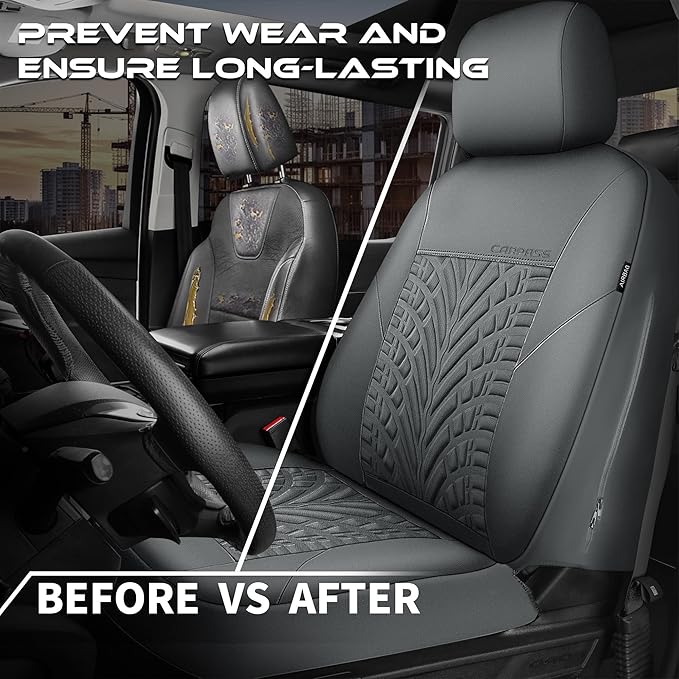 CAR PASS Neoprene Waterproof Seat Covers Full Sets, Wetsuit Car Seat Covers 5 Seats Universal Fit for Vans, Truck, SUV, 3D Ty