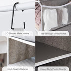 StorageWorks 5-Shelf Hanging Shelves for Closet, Foldable Hanging Closet Organizers with 2 Side Pockets, Portable Clothes Org