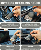 18Pcs Professional Car Interior Detailing Kit All-in-One Cleaning Tools for Windows, Dashboard, Vents, Windshield Cleaner Bru
