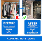 Closet Organization,12 Section, Hanging Closet Organizer, Space Saving, College Dorm Essentials for Girls,Heavy dutys Hooks U