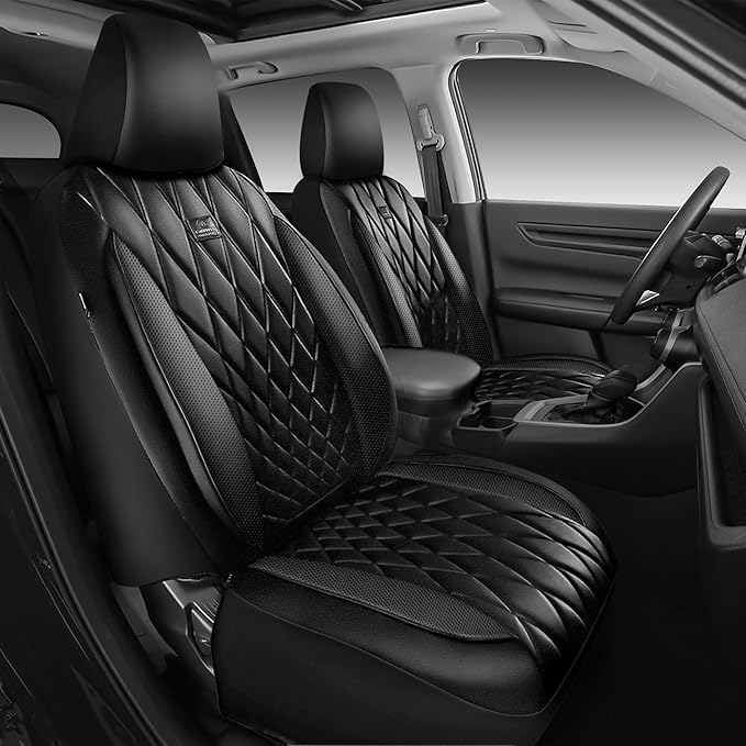 CAR PASS Rav4 Seat Covers Full Set Custom Fit for Toyota RAV4 Tocamo Corolla-Cross 2019-2024, Luxury Nappa Leather Waterproof