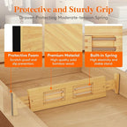 Lifewit 4" High 8 Pack Bamboo Drawer Dividers 43-54cm/17-21.5" Adjustable Wooden Drawer Organizer for Clothes/Utensils, Expan