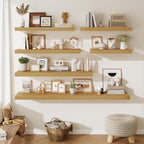Fun Memories 24 Inch Floating Shelves Wall-Mounted, 12 Inch Deep Wall Shelves, 24 x 12 Floating Shelf, Deep Storage Shelf for